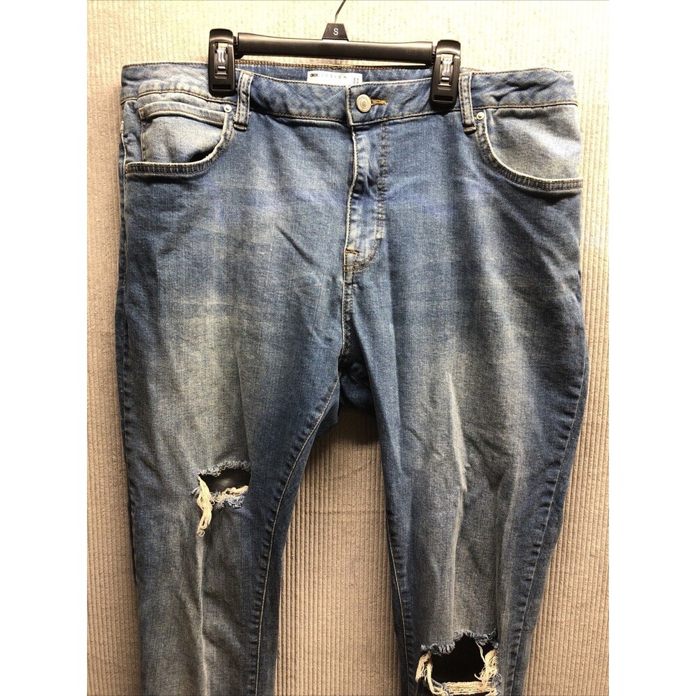 ASOS Denim Men Jeans Size W40 L 34 Factory Destroyed Distressed